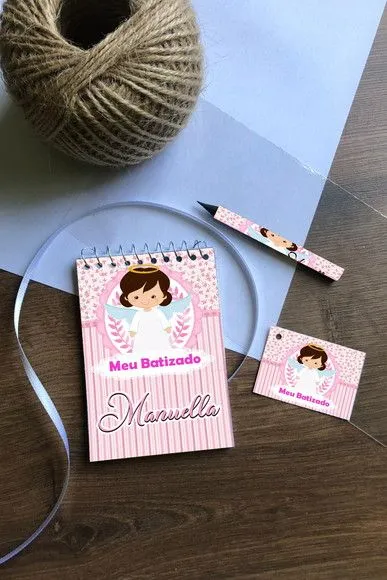 Bloquinho Batizado Personalizado - artesanato feito à mão por Mi Papelaria Criativa