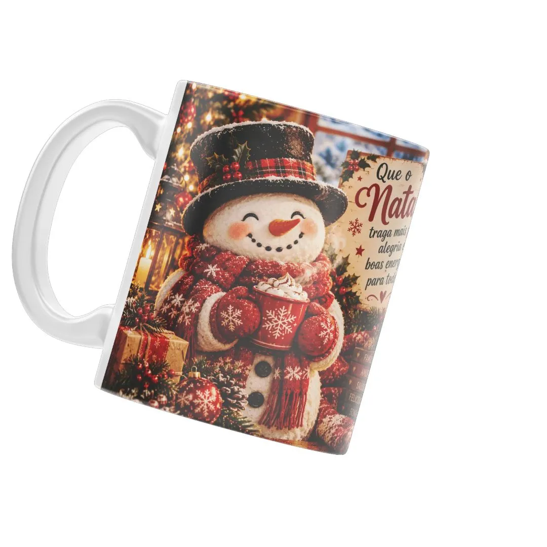 Caneca Boneco de Neve Natal com Frase 325ml - foto 5
