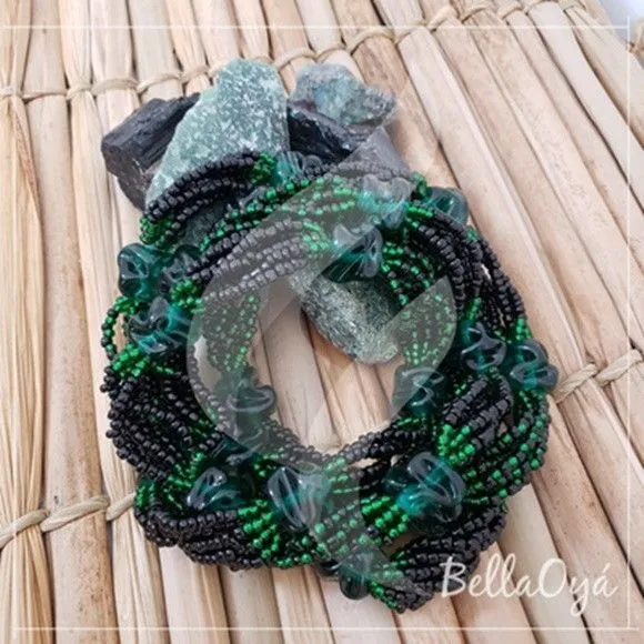 Guia de Miçanga Preta e Verde -7 fios - foto 4