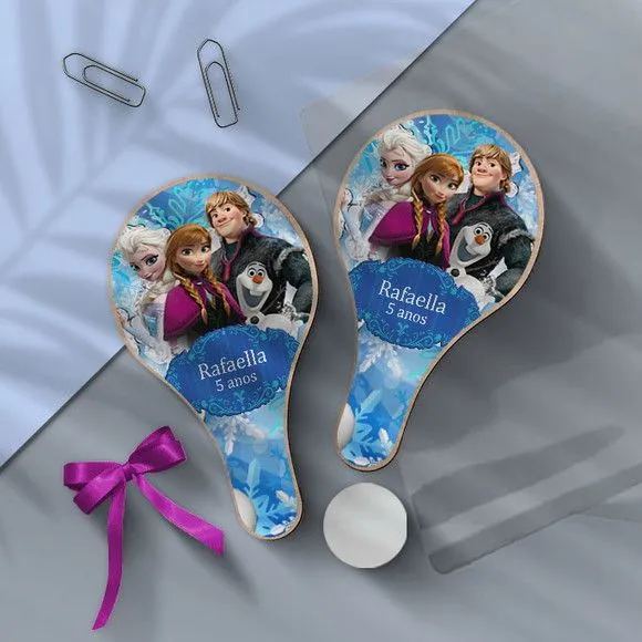 Raquete Ping Pong - Frozen Personalizada - feito à mão por Mi Papelaria Criativa