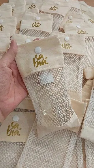 Saquinho de Algodão com Visor - artesanato feito à mão por Innovare Studio