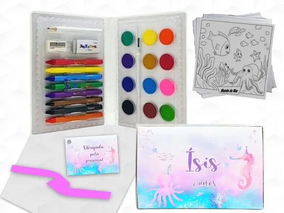 Estojo de Pintura Mundo do Mar Personalizado - artesanato feito à mão por creativitybynina