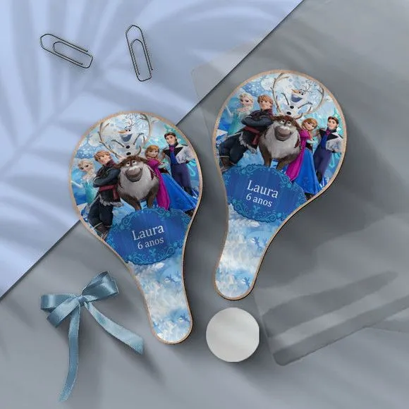 Raquete Ping Pong - Frozen - feito à mão por Mi Papelaria Criativa