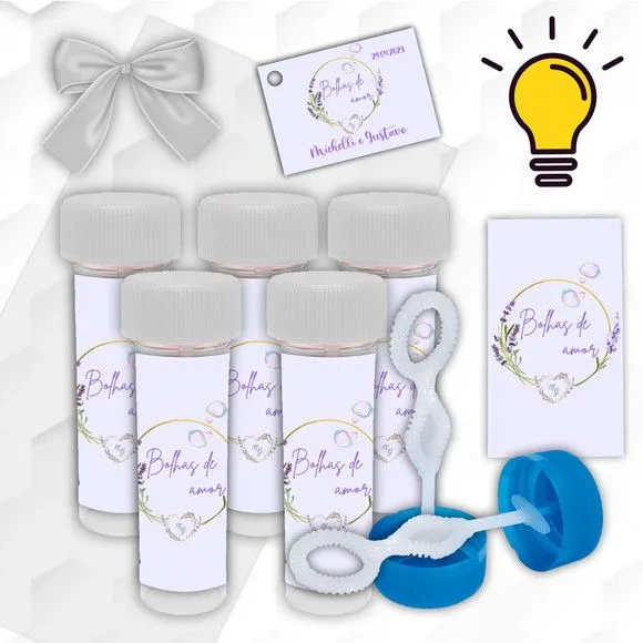 Bolinha de Sabão Casamento Personalizada - artesanato feito à mão por Mi Papelaria Criativa