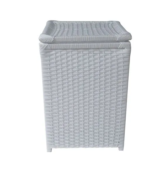 Cesto Roupa Sintético Branco 40x40x70 - artesanato de Mundo Urbano