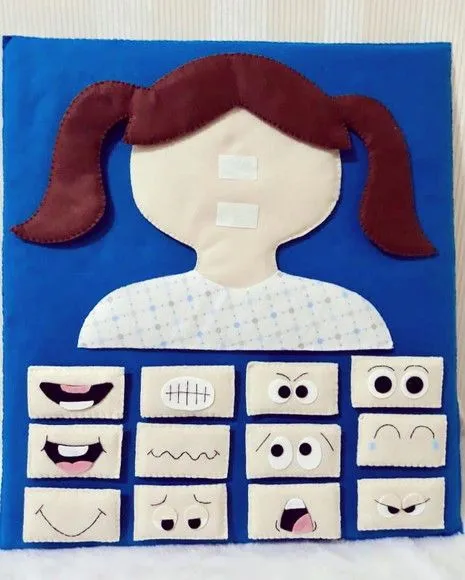 Painel das Emoções em Feltro - artesanato feito à mão por edeatelier