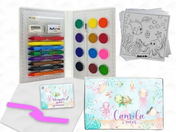Estojo de Pintura Mundo do Mar Personalizado - artesanato feito à mão por creativitybynina