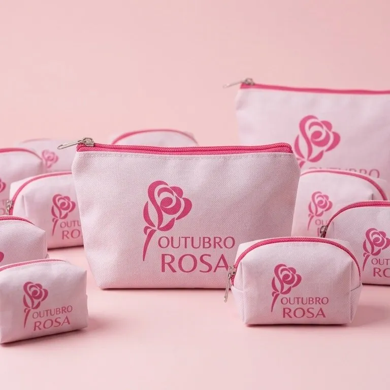 Mini Necessaire Outubro Rosa Personalizada | Brindes - foto 5