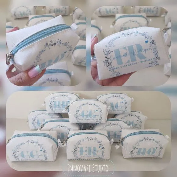 Necessaire Mini Box - Areia e Azul Serenity - foto 5