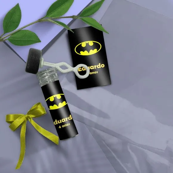 Bolha de Sabão - Batman Personalizado - artesanato feito à mão por Mi Papelaria Criativa