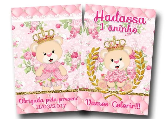 revista colorir ursa princesa 14x10 - artesanato de PAPCRIE