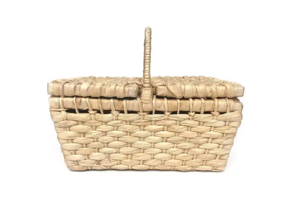 Mini Cesta De Piquenique Palha De Milho Picnic 29x18x14 - artesanato de Mundo Urbano