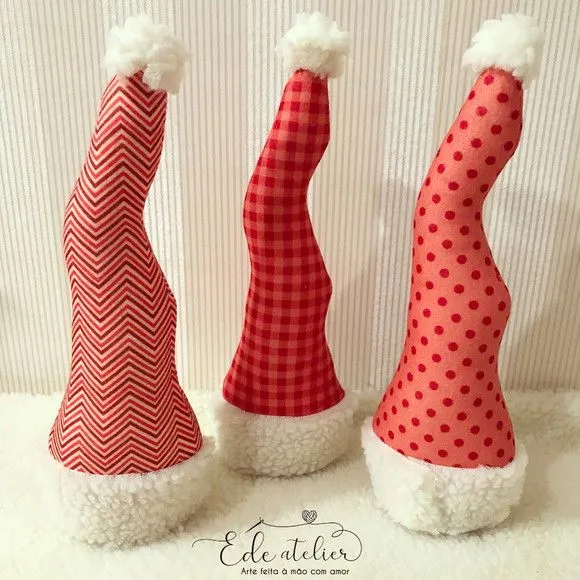 Enfeite natalino Trio Bom Velhinho em Feltro nº 01 - artesanato feito à mão por edeatelier