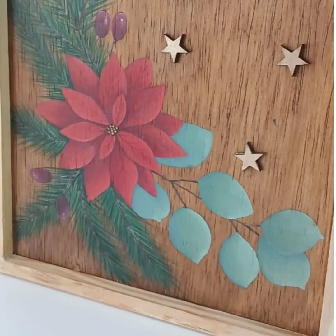 Quadro Natal Poinsétia - foto 3