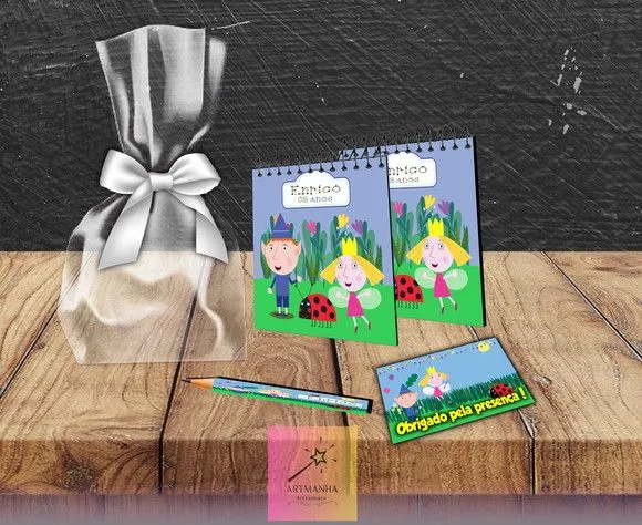 Bloquinho Ben e Holly Personalizado - feito à mão por Artmanha Lembrancinhas