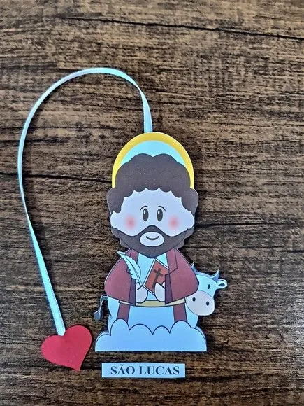 Marcador de Página 10 cm - São Lucas - artesanato de Emejhu Personalizados