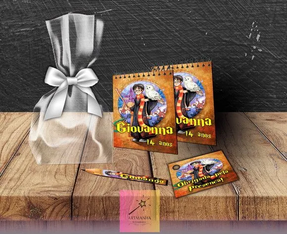 Bloquinho Harry Potter Personalizado - feito à mão por Artmanha Lembrancinhas