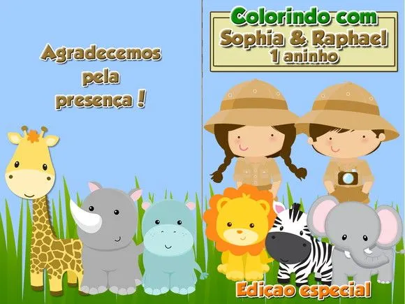 revista colorir safari 14x10 - artesanato de PAPCRIE