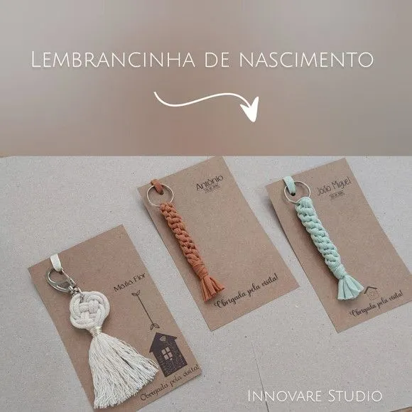 Chaveiro Macramé - Maternidade - artesanato feito à mão por Innovare Studio