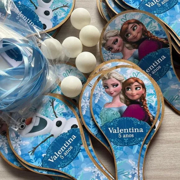 Raquete Ping Pong - Frozen - feito à mão por Mi Papelaria Criativa