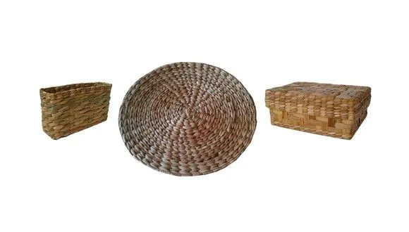 Kit 3 Peças Para Mesa Taboa Natural - artesanato de Mundo Urbano
