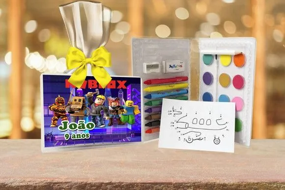 Estojo de Pintura Roblox Personalizado - feito à mão por Artmanha Lembrancinhas