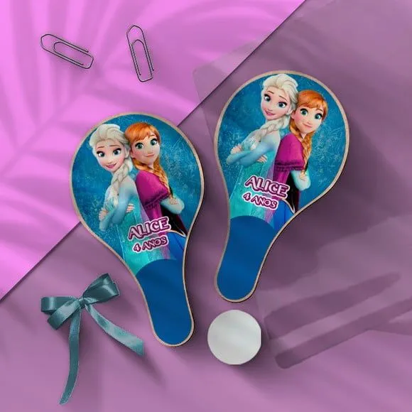 Raquete Ping Pong - Frozen - artesanato feito à mão por Mi Papelaria Criativa