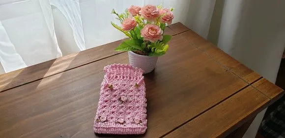 Embalagem para Presente ou Lembrancinha em Crochê Rosa - foto 2
