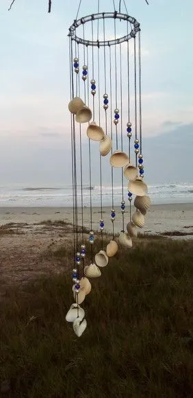 Sino dos Ventos Mobile Conchas Naturais Modelos Sereia Mar - foto 3