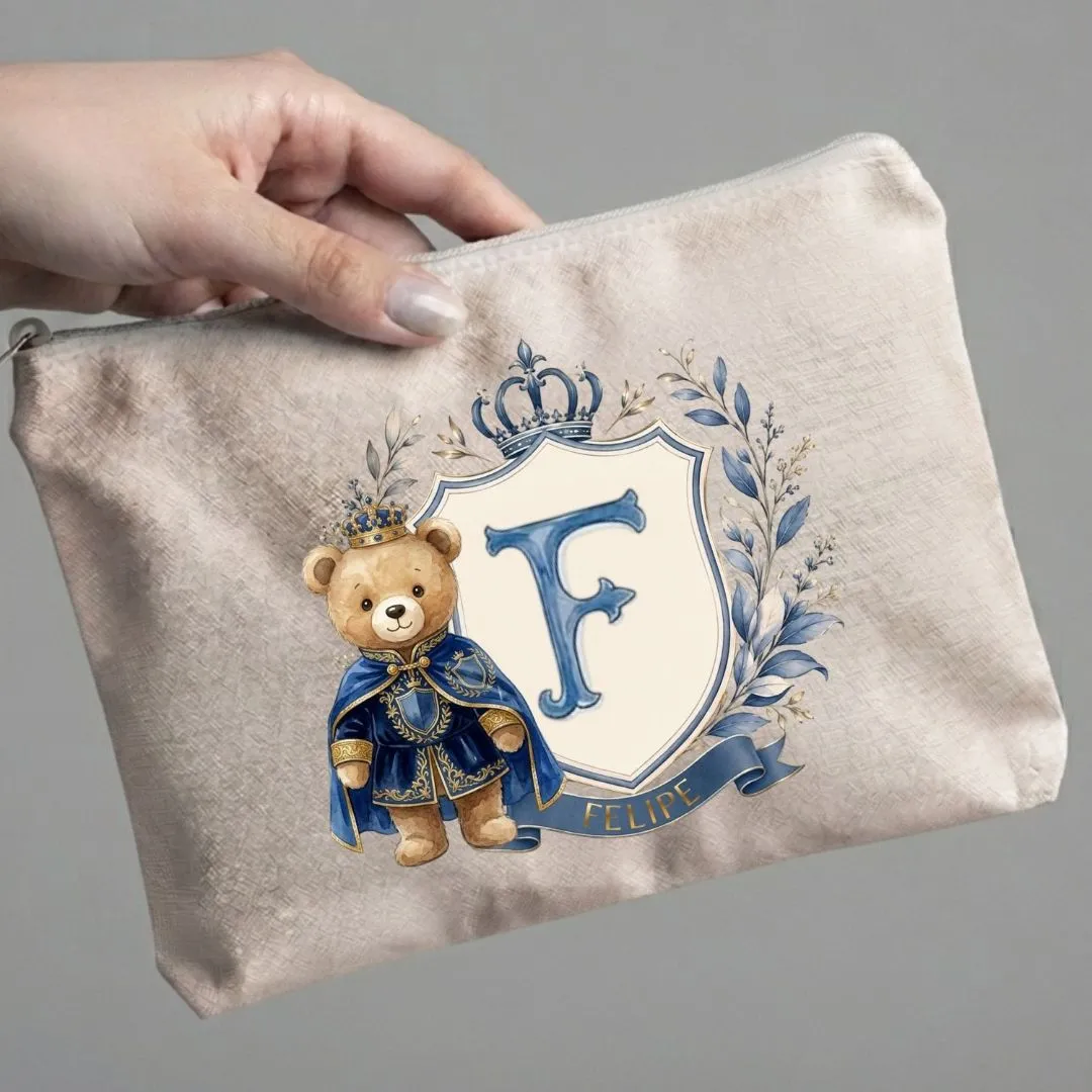 Nécessaire Personalizada Com Inicial Príncipe Ursinho Lembrancinha Chá de Bebê maternidade aniversario - foto 2