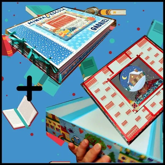 Álbum de Fotos Personalizada Minha Escola Gigante com Caixa - artesanato de Ateliê de Criação Usina Caseira