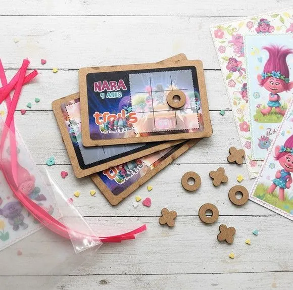 Jogo da Velha - Trolls Personalizado - artesanato feito à mão por Mi Papelaria Criativa