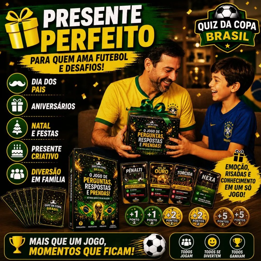 Quiz Da Copa Brasil Jogo Divertido Para Família E Amigos Futebol JD Arte - foto 7