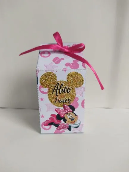 Caixinha Milk Minnie Personalizada - artesanato feito à mão por creativitybynina