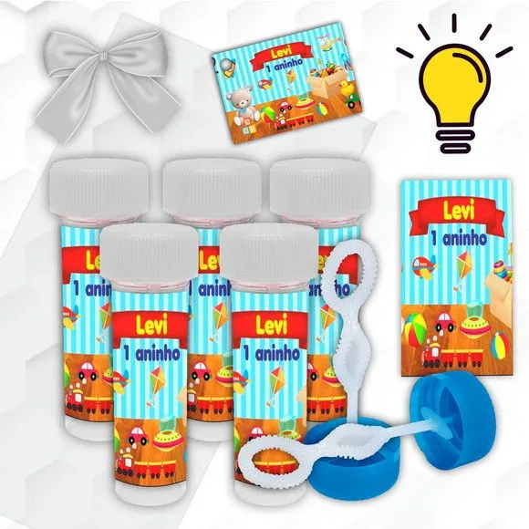 Bolinha de Sabão Brinquedos Personalizada - artesanato feito à mão por Mi Papelaria Criativa