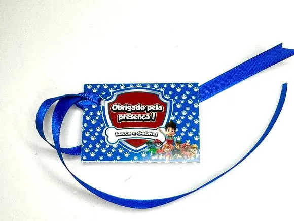 Tag Patrulha Canina Personalizada - feito à mão por Mi Papelaria Criativa