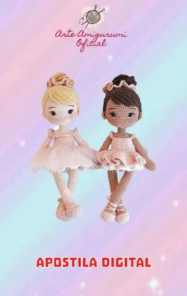 Receita Boneca Bailarina - Amigurumi - feito à mão por Arte Amigurumi Oficial