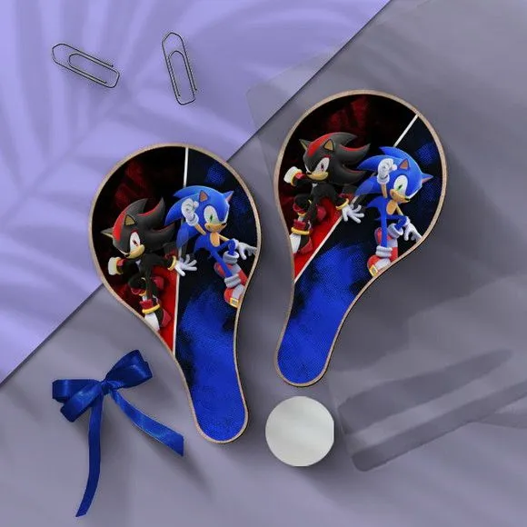 Raquete Ping Pong - Sonic - feito à mão por Mi Papelaria Criativa