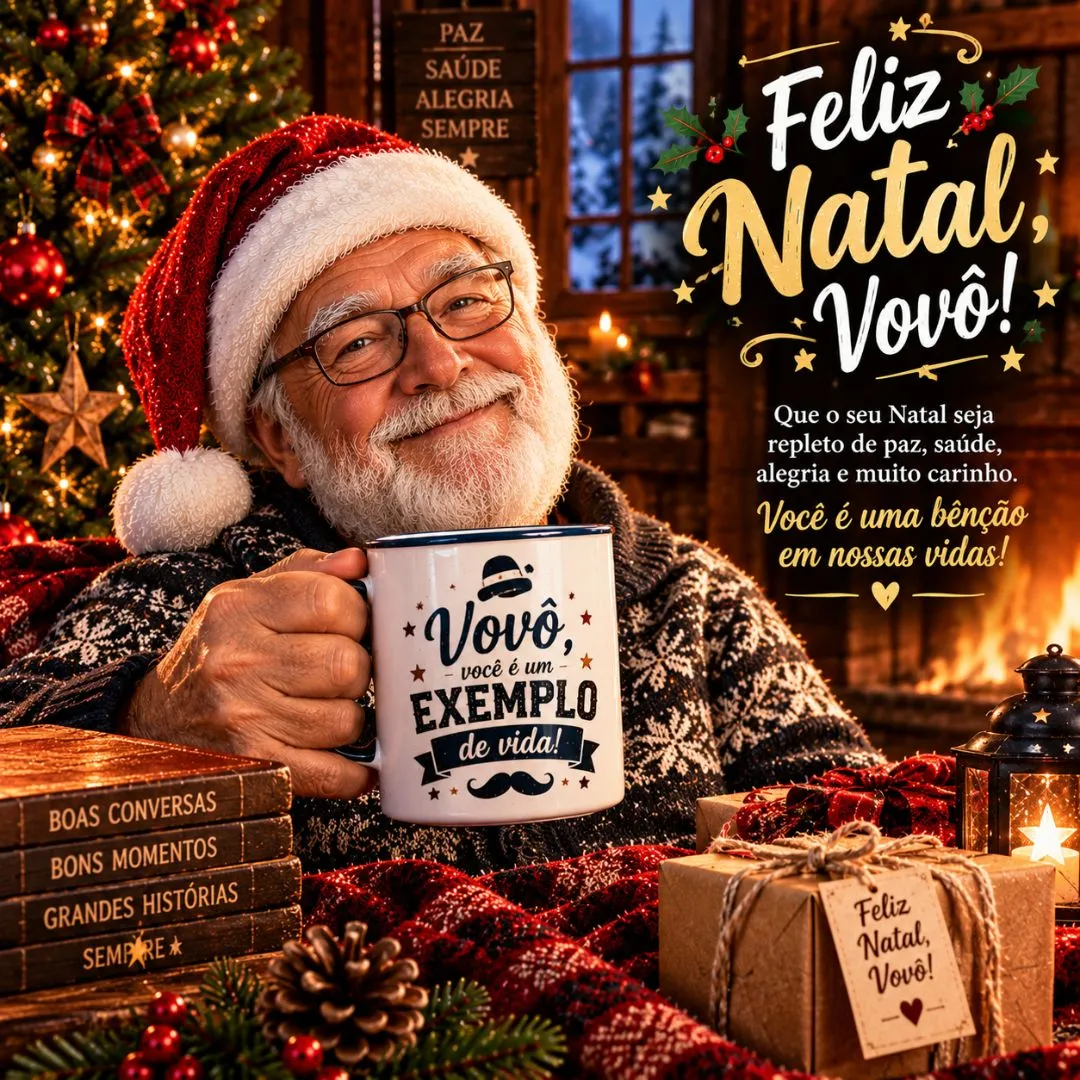 Caneca Estampa Natalina Vovô Exemplo de Vida 325ml - foto 6