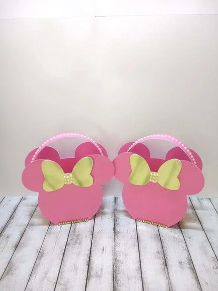 Caixa Bolsinha Minnie Rosa - artesanato de Fina Essência Papelaria Personalizada