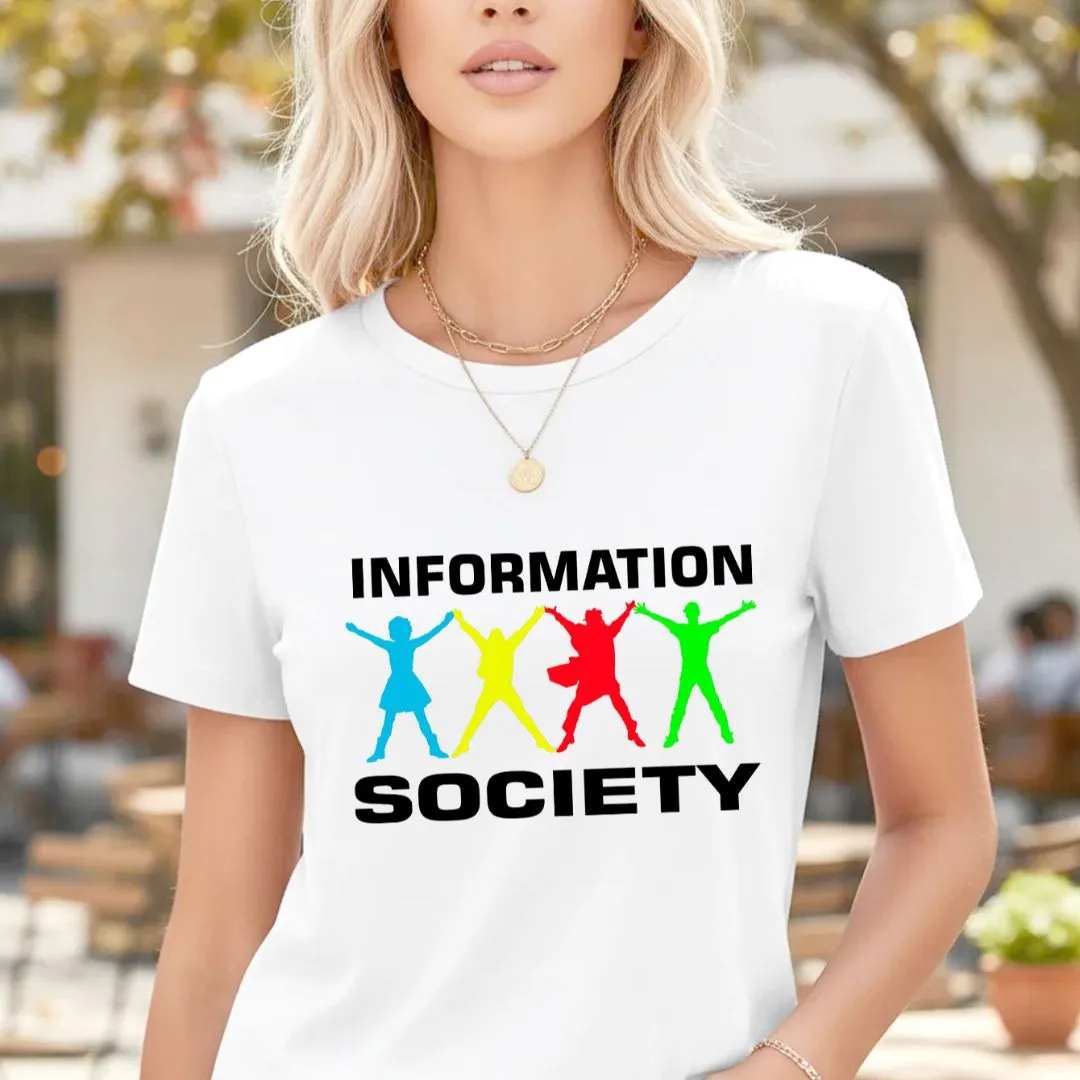 Camiseta camisa Information Society banda New Wave anos 80, tamanhos unisex - foto 3