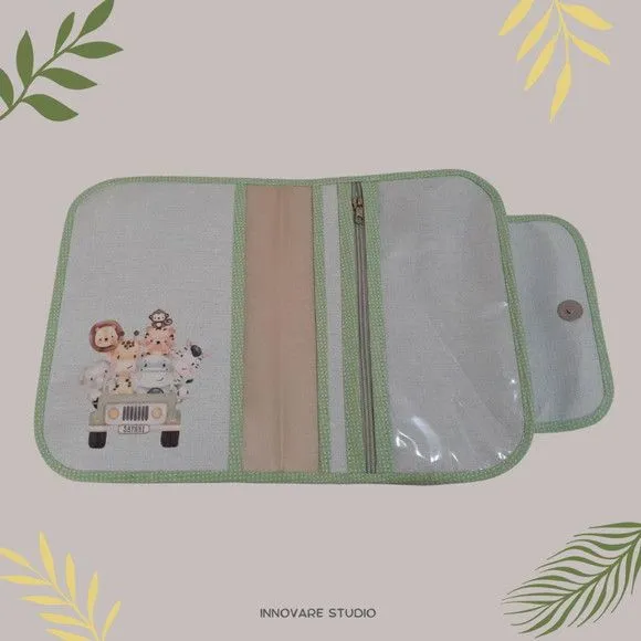 PORTA DOCUMENTOS INFANTIL - SAFARI AQUARELA - foto 2