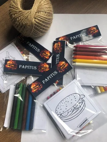 Kit Giz de Cera Hambúrguer Personalizado - artesanato feito à mão por creativitybynina