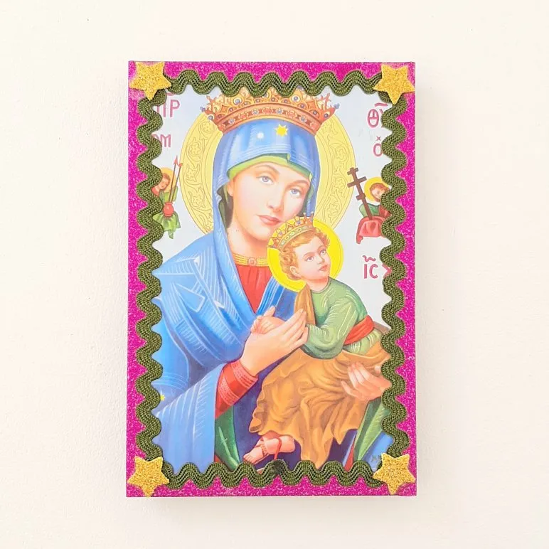 Quadrinho N. S. do Perpétuo Socorro - artesanato de Estudio Bananeira