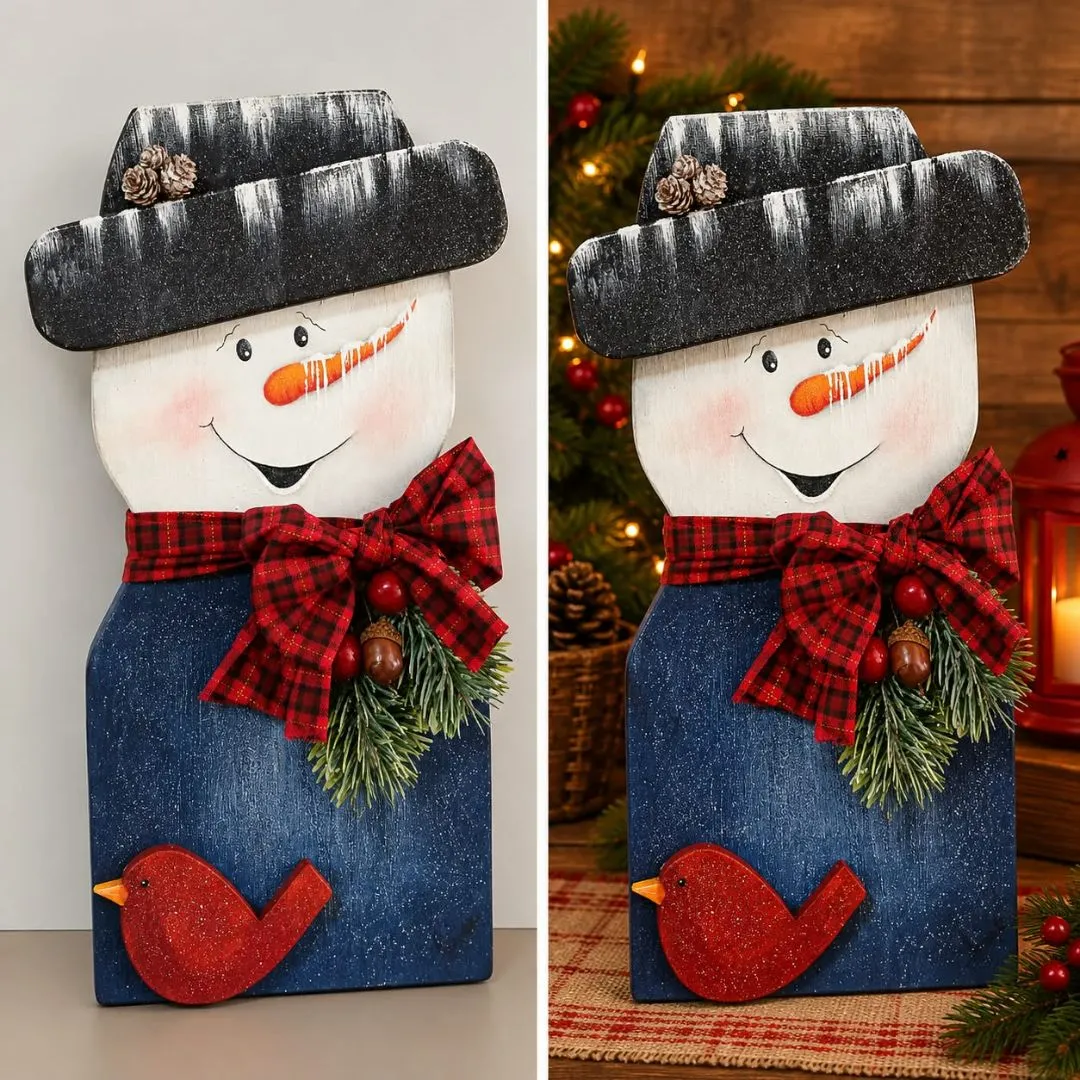 Boneco de Neve Rústico - decoração de Natal - foto 3