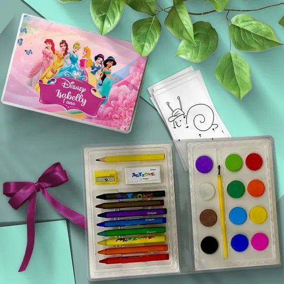 Estojo de Pintura - Princesas Disney Personalizado - artesanato feito à mão por Mi Papelaria Criativa