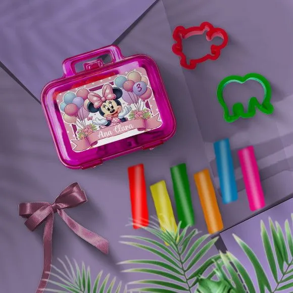 Mini Maleta - Minnie Rosa Personalizada - feito à mão por Mi Papelaria Criativa