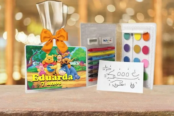 Estojo de Pintura Ursinho Pooh Personalizado - feito à mão por Artmanha Lembrancinhas