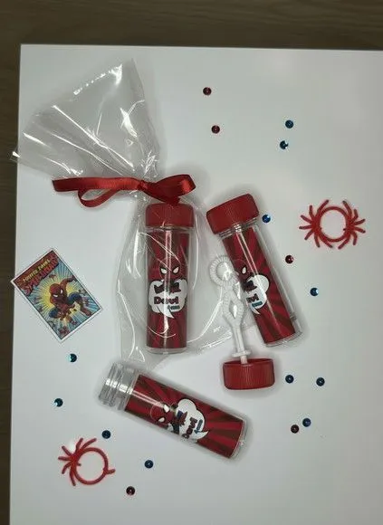 Bolha de Sabão - Homem Aranha Personalizado - artesanato feito à mão por Mi Papelaria Criativa