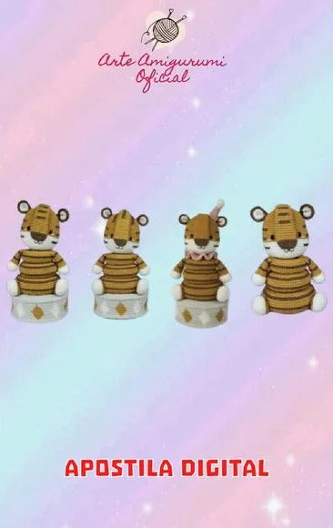 Receita Brinquedo Anéis de Tigre Amigurumi - feito à mão por Arte Amigurumi Oficial